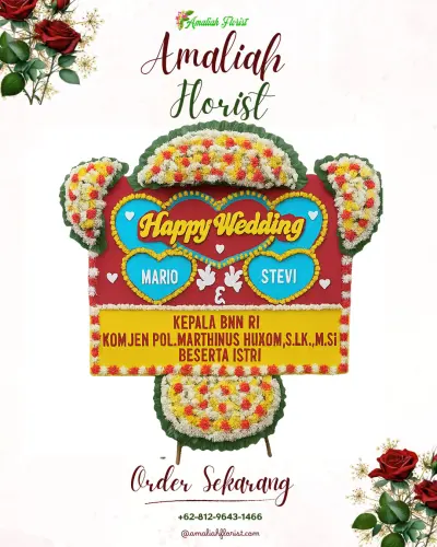 Karangan Papan Bunga Pernikahan di Rumah Duka Klandasan